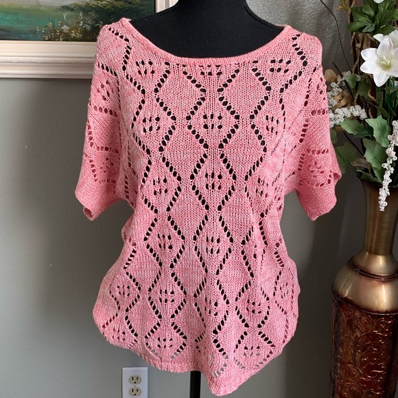 Leo & Nicole Women’s Pink Knit Sweater Blouse Size Large - Picture 11 of 15
